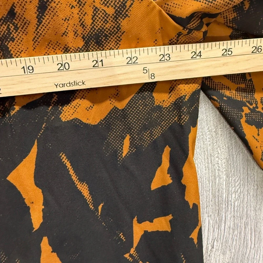 The North Face Mens Orange Black Abstract Graphic Logo Pullover Hoodie Large